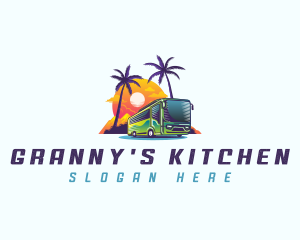 Tropical Shuttle Bus Tour logo design