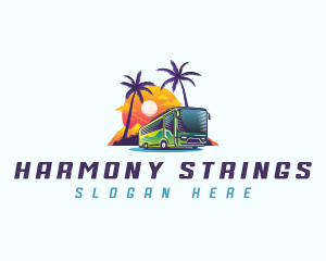 Tropical Shuttle Bus Tour logo design