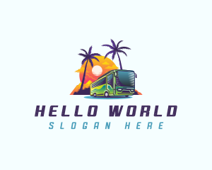 Tropical Shuttle Bus Tour logo design