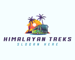 Tropical Shuttle Bus Tour logo design