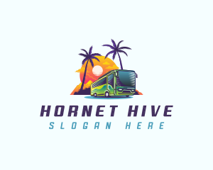 Tropical Shuttle Bus Tour logo design