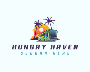 Tropical Shuttle Bus Tour logo design