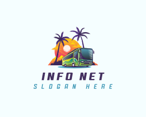 Tropical Shuttle Bus Tour logo design