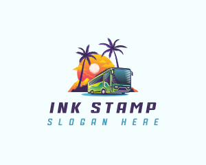 Tropical Shuttle Bus Tour logo design