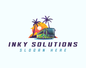 Tropical Shuttle Bus Tour logo design