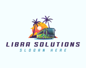 Tropical Shuttle Bus Tour logo design