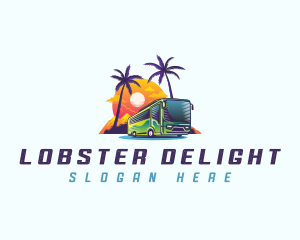 Tropical Shuttle Bus Tour logo design