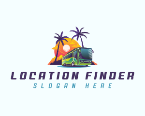 Tropical Shuttle Bus Tour logo design