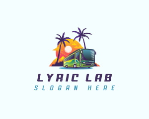 Tropical Shuttle Bus Tour logo design