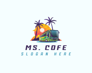 Tropical Shuttle Bus Tour logo design