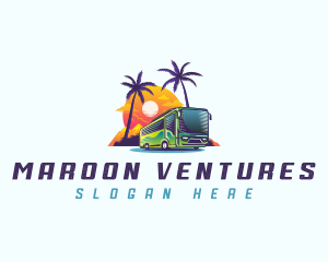 Tropical Shuttle Bus Tour logo design