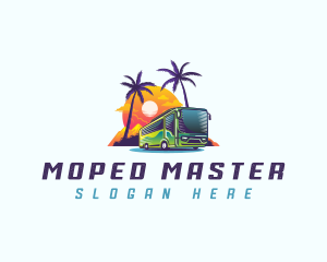 Tropical Shuttle Bus Tour logo design