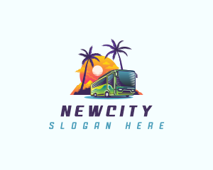 Tropical Shuttle Bus Tour logo design