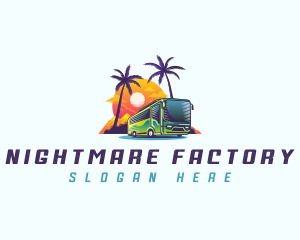 Tropical Shuttle Bus Tour logo design