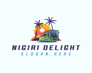 Tropical Shuttle Bus Tour logo design