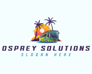 Tropical Shuttle Bus Tour logo design