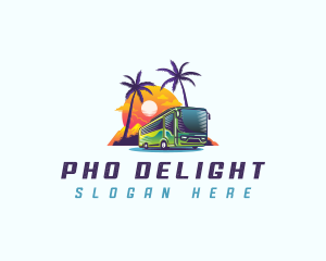 Tropical Shuttle Bus Tour logo design