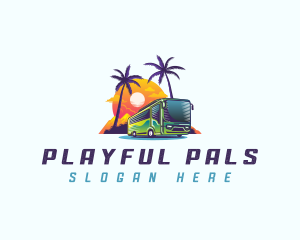 Tropical Shuttle Bus Tour logo design