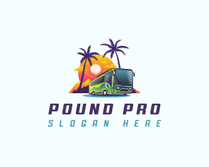 Tropical Shuttle Bus Tour logo design