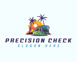 Tropical Shuttle Bus Tour logo design