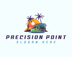 Tropical Shuttle Bus Tour logo design