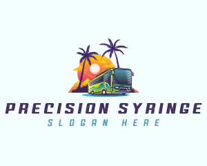 Tropical Shuttle Bus Tour logo design