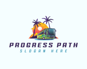 Tropical Shuttle Bus Tour logo design