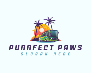 Tropical Shuttle Bus Tour logo design