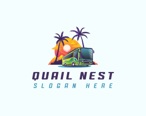 Tropical Shuttle Bus Tour logo design