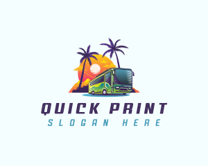 Tropical Shuttle Bus Tour logo design