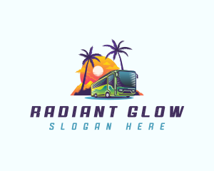 Tropical Shuttle Bus Tour logo design