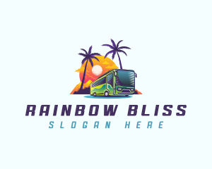 Tropical Shuttle Bus Tour logo design