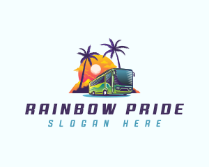 Tropical Shuttle Bus Tour logo design