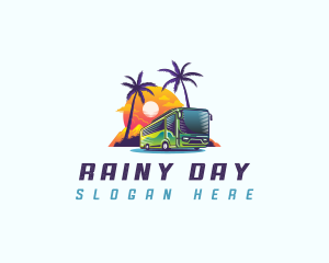 Tropical Shuttle Bus Tour logo design