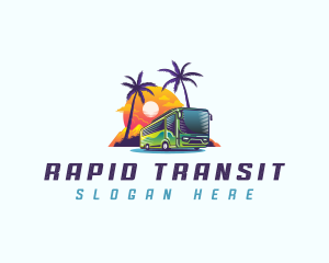 Tropical Shuttle Bus  logo design