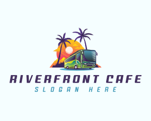 Tropical Shuttle Bus Tour logo design