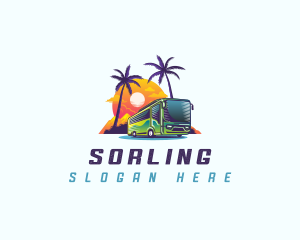 Tropical Shuttle Bus Tour logo design