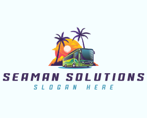 Tropical Shuttle Bus Tour logo design