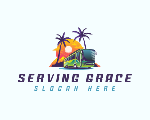 Tropical Shuttle Bus Tour logo design