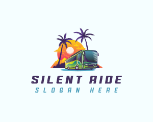 Tropical Shuttle Bus Tour logo design