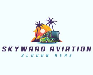 Tropical Shuttle Bus Tour logo design