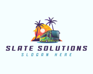 Tropical Shuttle Bus Tour logo design