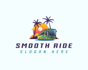 Tropical Shuttle Bus Tour logo design