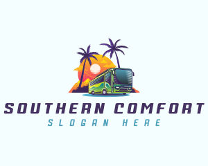 Tropical Shuttle Bus Tour logo design