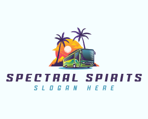 Tropical Shuttle Bus Tour logo design