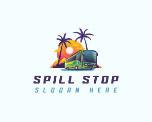 Tropical Shuttle Bus Tour logo design