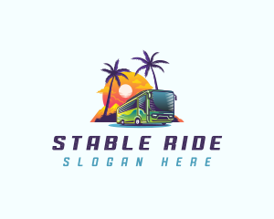 Tropical Shuttle Bus Tour logo design