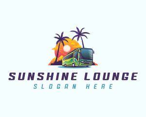 Tropical Shuttle Bus Tour logo design