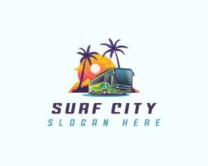 Tropical Shuttle Bus Tour logo design