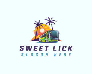 Tropical Shuttle Bus Tour logo design